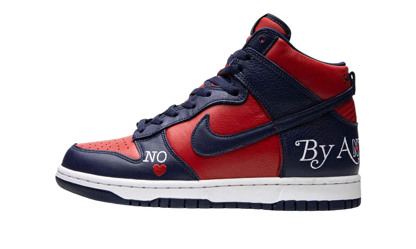 Nike x Supreme Dunk High By Any Means Neccesary Vasrity Red Navy