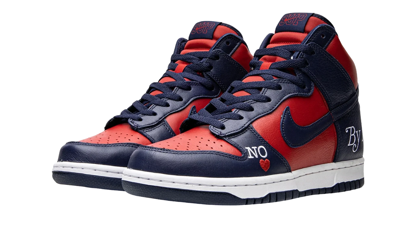 Nike x Supreme Dunk High By Any Means Neccesary Vasrity Red Navy