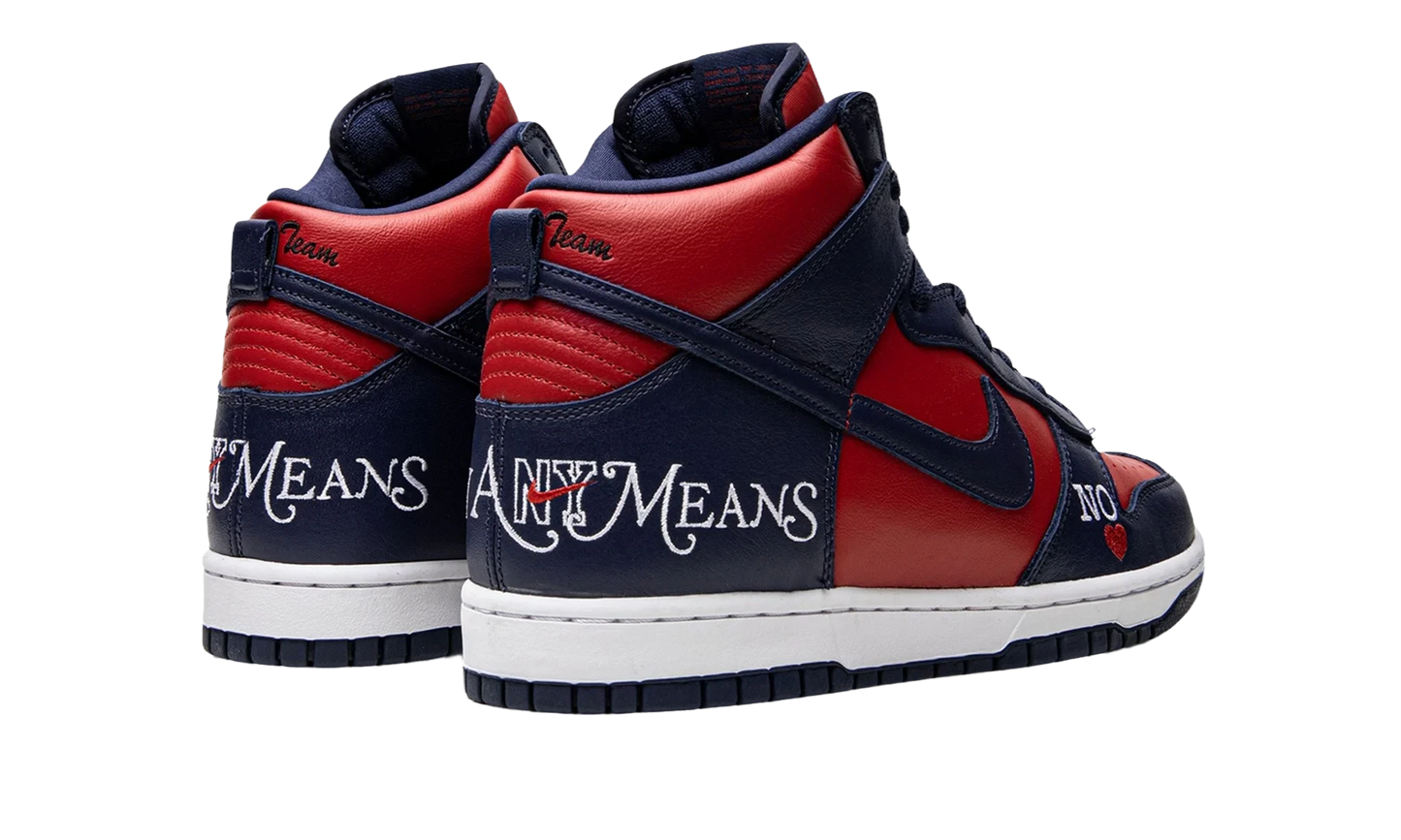 Nike x Supreme Dunk High By Any Means Neccesary Vasrity Red Navy
