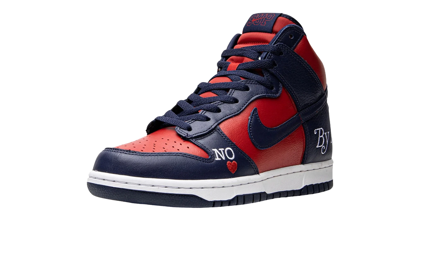 Nike x Supreme Dunk High By Any Means Neccesary Vasrity Red Navy