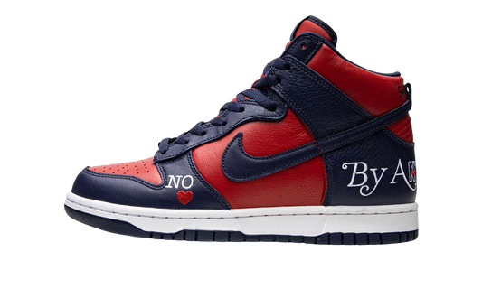 Nike x Supreme Dunk High By Any Means Neccesary Vasrity Red Navy
