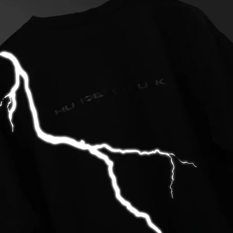StreetwearStyle_Thunderstruck_ReflectiveBlack260GSM100_FrenchTerryCottonT-ShirtHGxNoctura-BackinDark